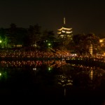 燈火会 猿沢池と興福寺五重塔